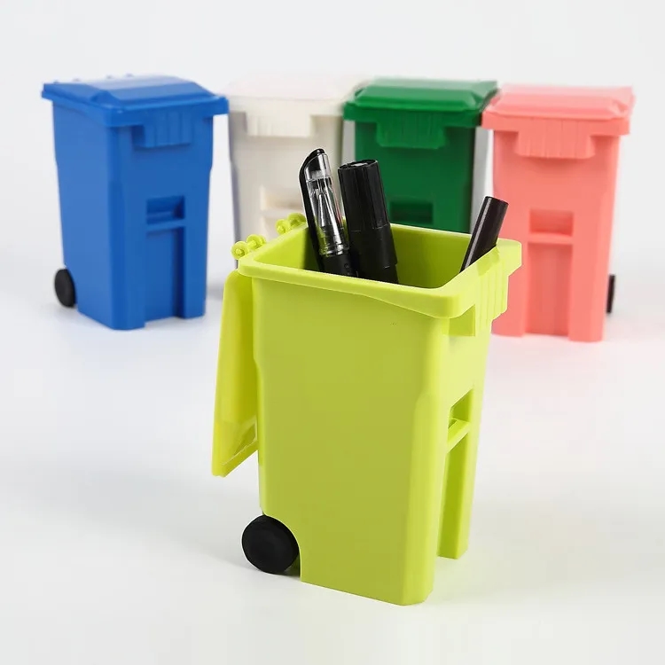 Garbage Trash Bin Pen Holder Desktop Organizer Pencil Cup 6