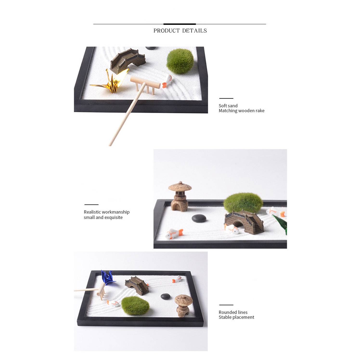 DIY Mini Zen Garden Desk Decor Miniature Kit 3