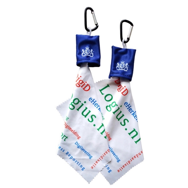 Customized Microfiber Cleaning Cloth in Pouch with Carabiner 3