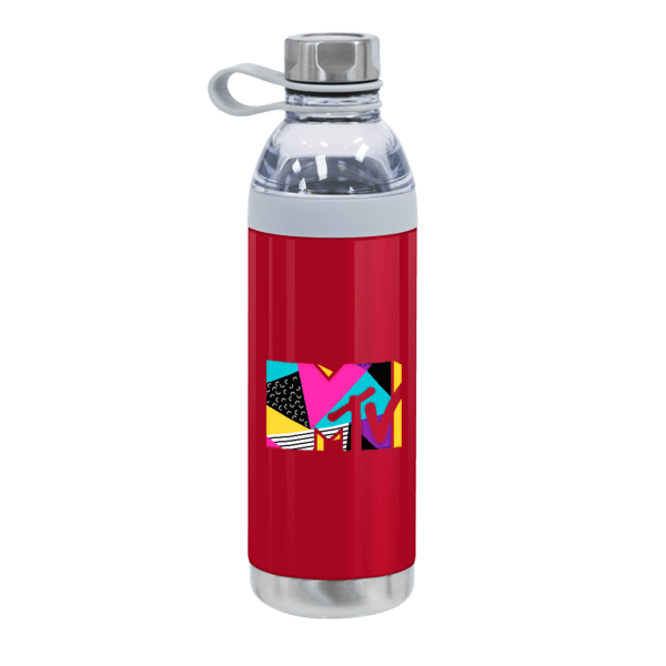 Dual Opening Stainless Steel Water Bottle - 20 Oz., custom water bottle with logo imprint 47