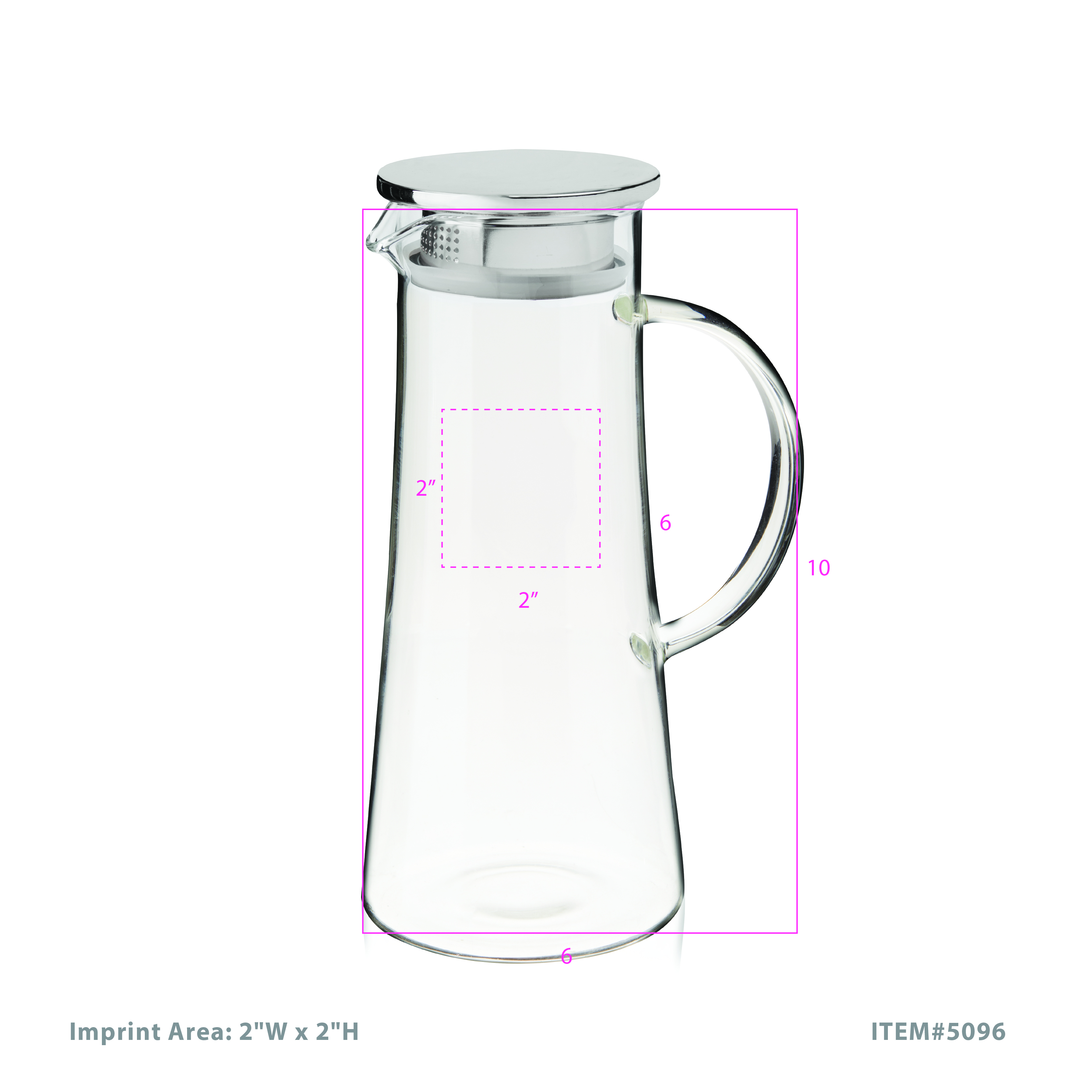 Pinky Up® Charlie Glass Iced Tea Carafe 8