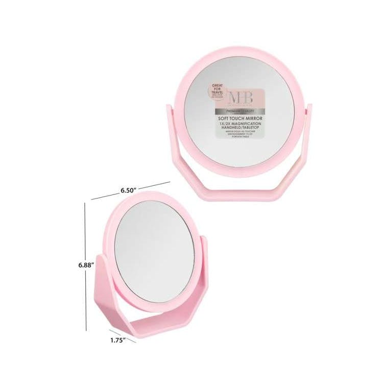 Round Mirror with Stand - Pink 2