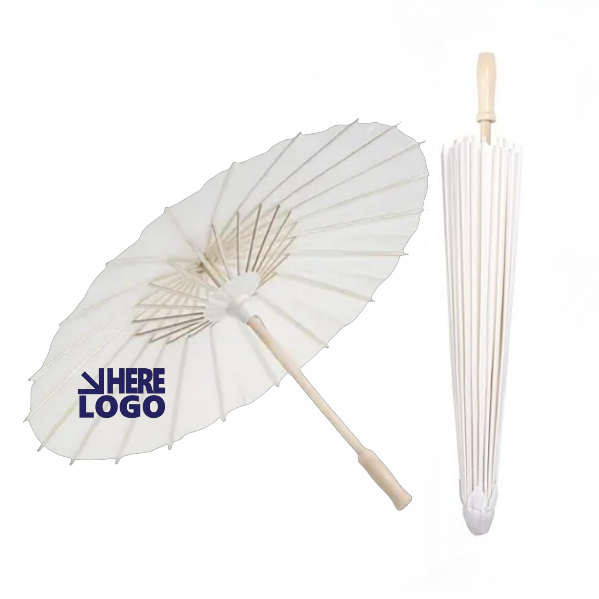 MOQ 10 33"  White Paper Umbrellas 2