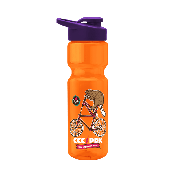 Blazer 28oz Transparent Bike Bottle w/Drink-thru Lid 2556