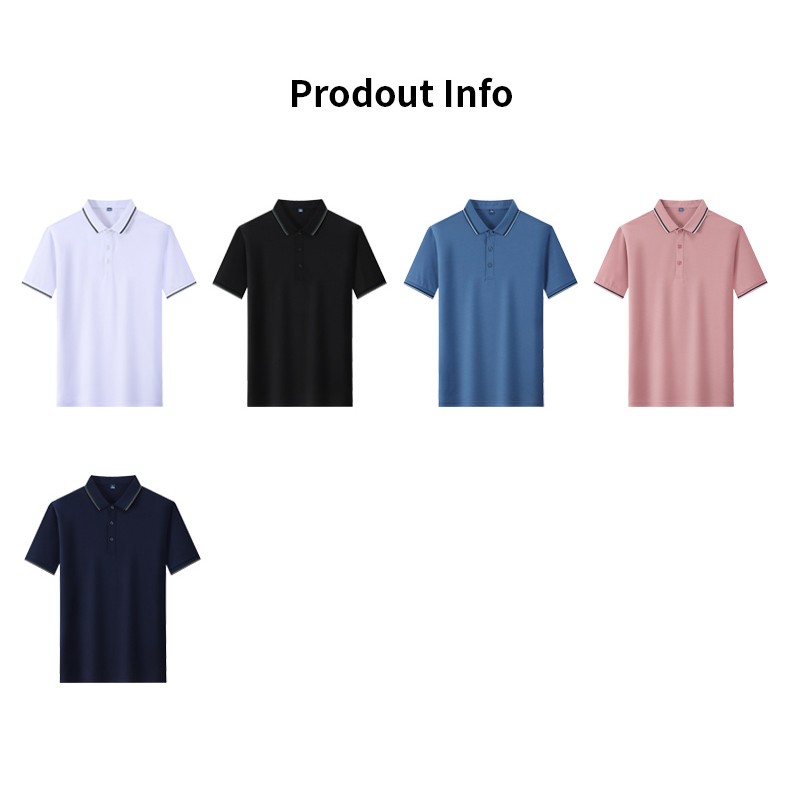 Unisex mercerized cotton POLO shirt with gold thread instock 2