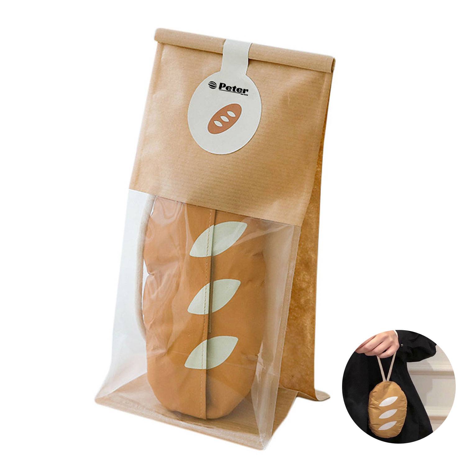Eco Paper Foldable Bread Shaped Shopping Bag 2