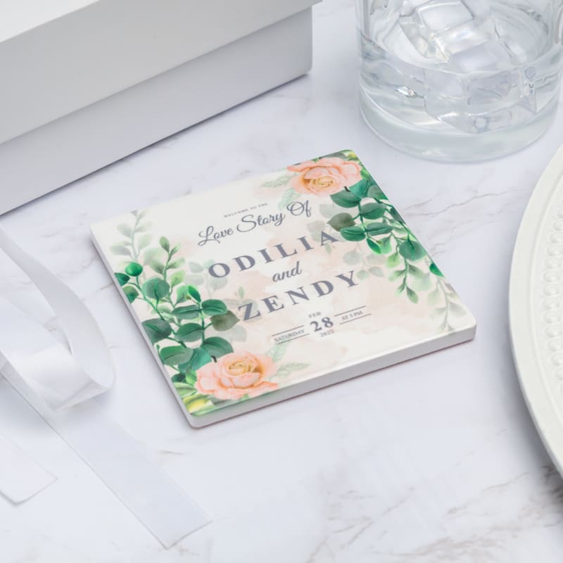 4 Inch Full Color Square Ceramic Coasters 12