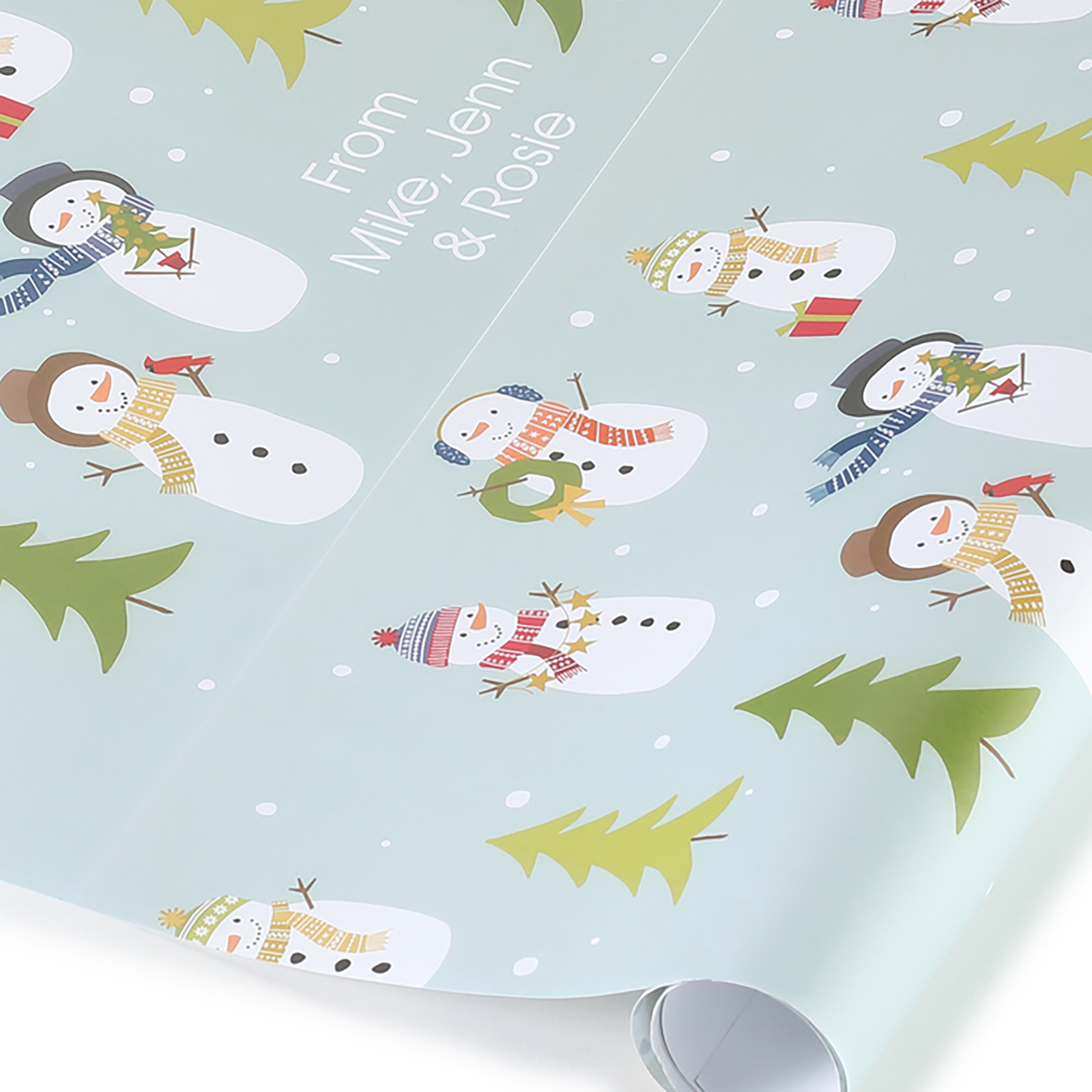 Frosty Friends Personalized Wrapping Paper Roll 3