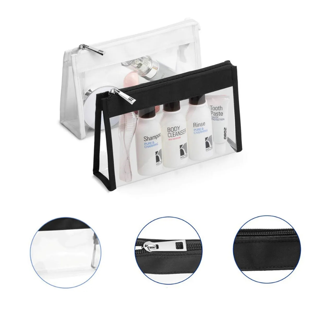 2 Pack Waterproof Durable Clear Makeup Bag 2