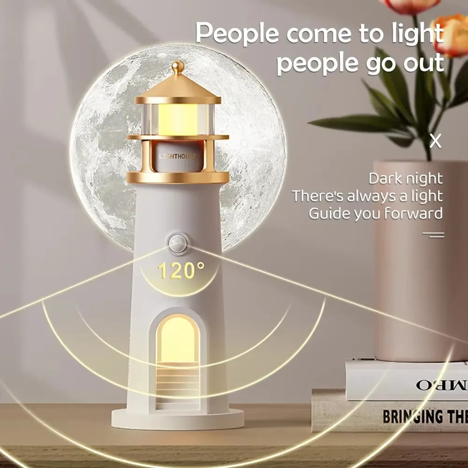 Lighthouse Bluetooth Speaker Moon Lamp Projector Night Light 2