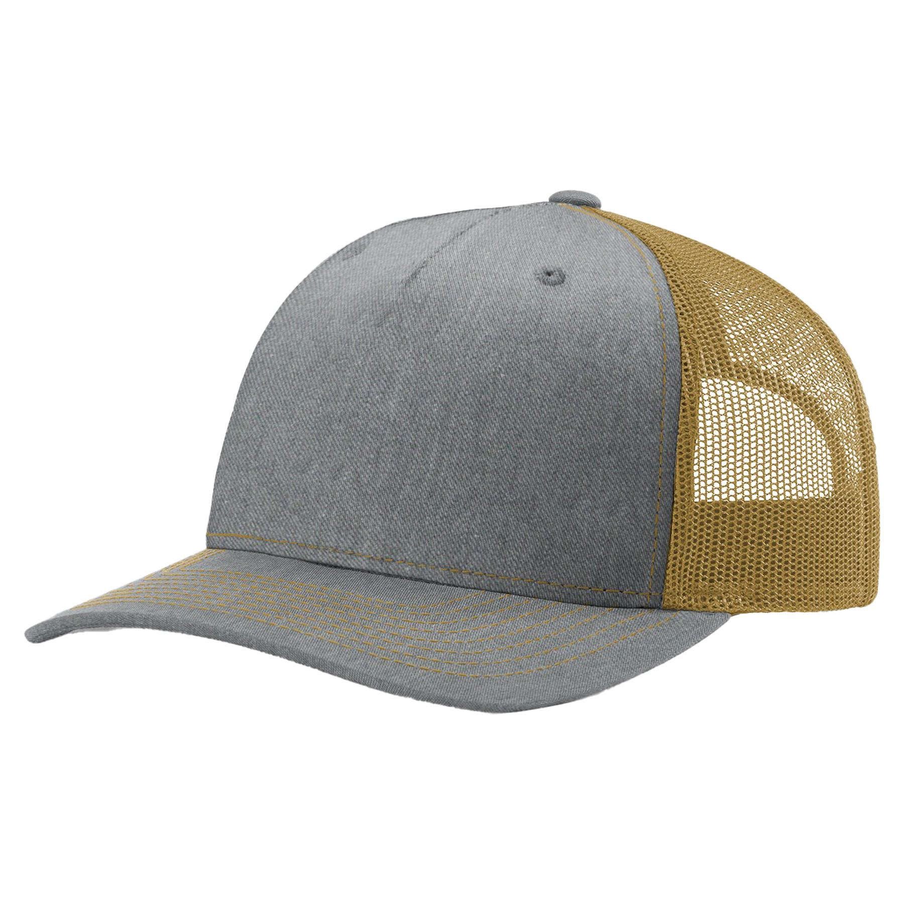 Richardson 112FP 5-Panel Snapback Trucker Hat w/Leatherette Adhesive Patches or Embroidery 12