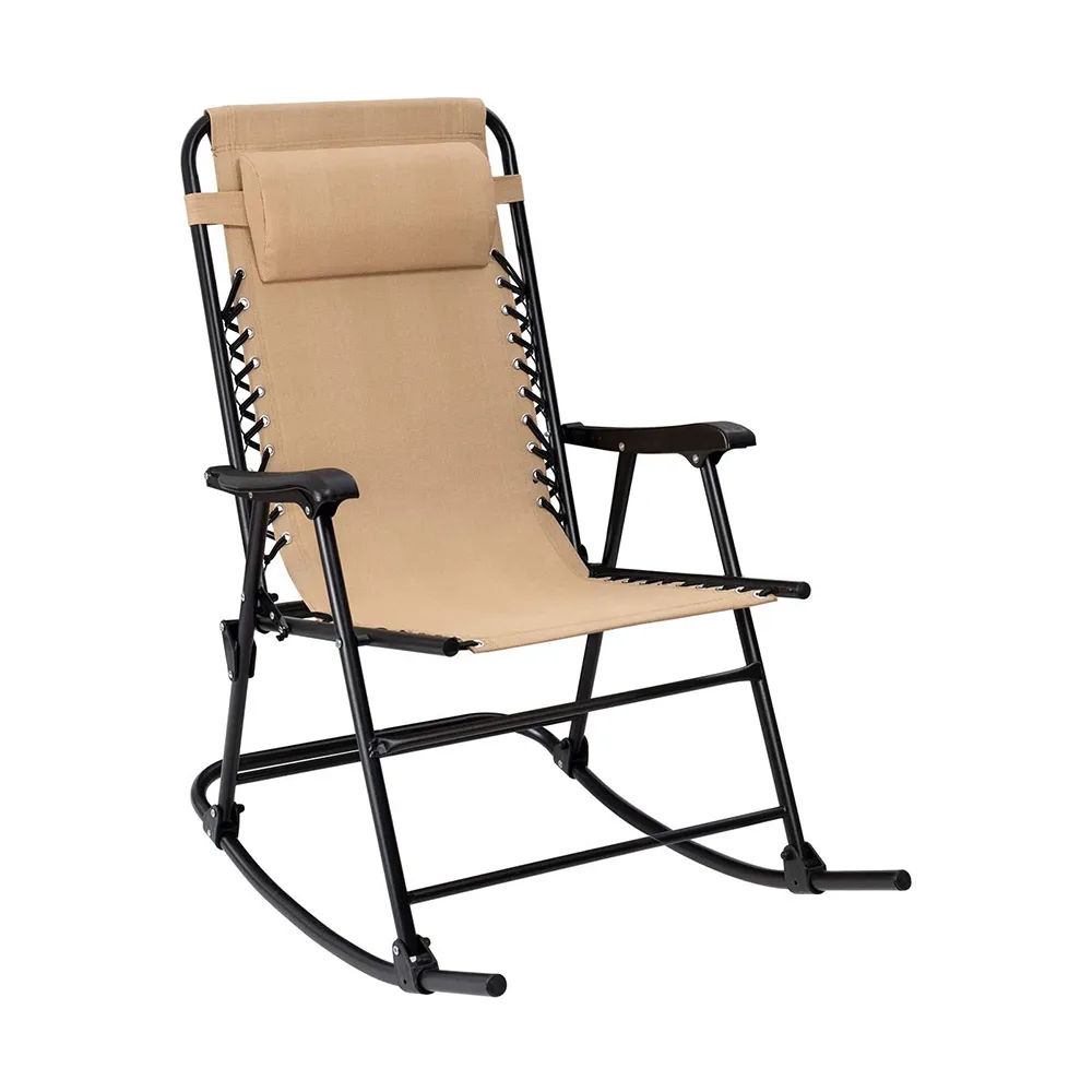 Outdoor Textilene Zero Gravity Folding Lounge Rocker with Pi 5