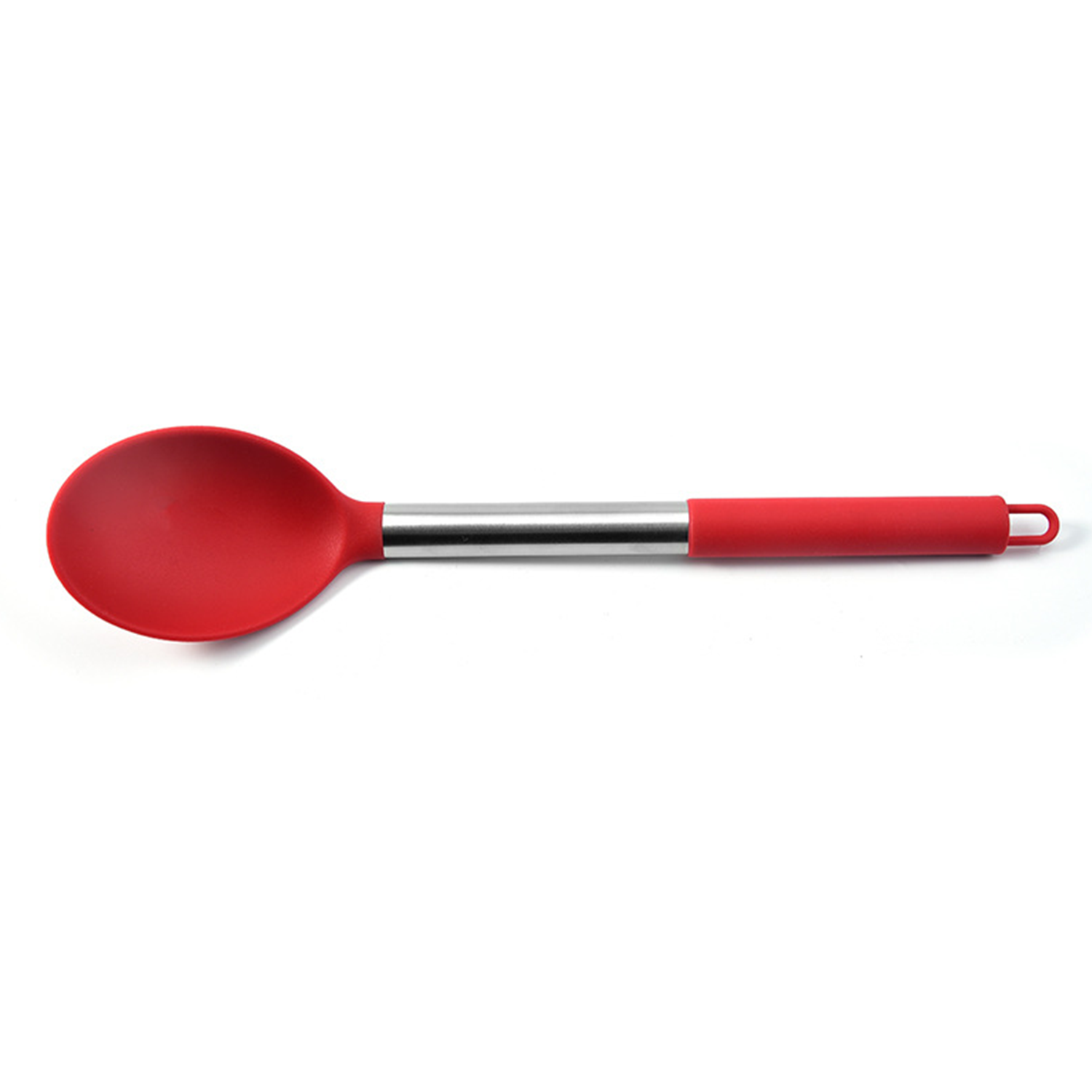 Food Grade Silicone Kitchen Spoon W/ Stainless Steel Handle 10