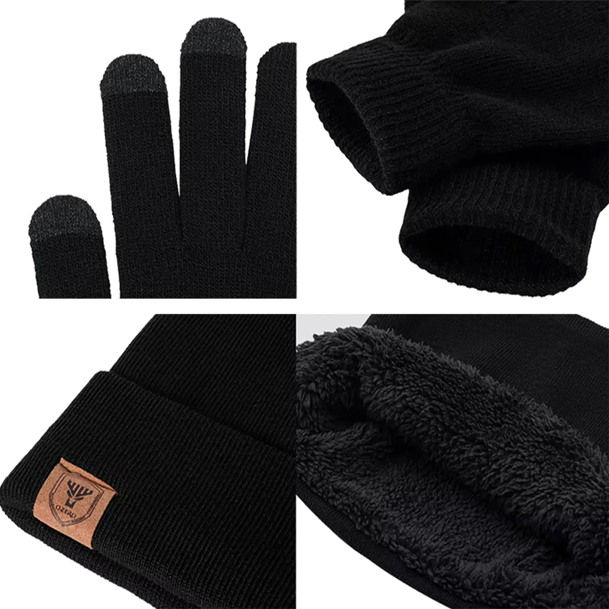 3 In 1 Beanie Hat Scarf Gloves Set 4
