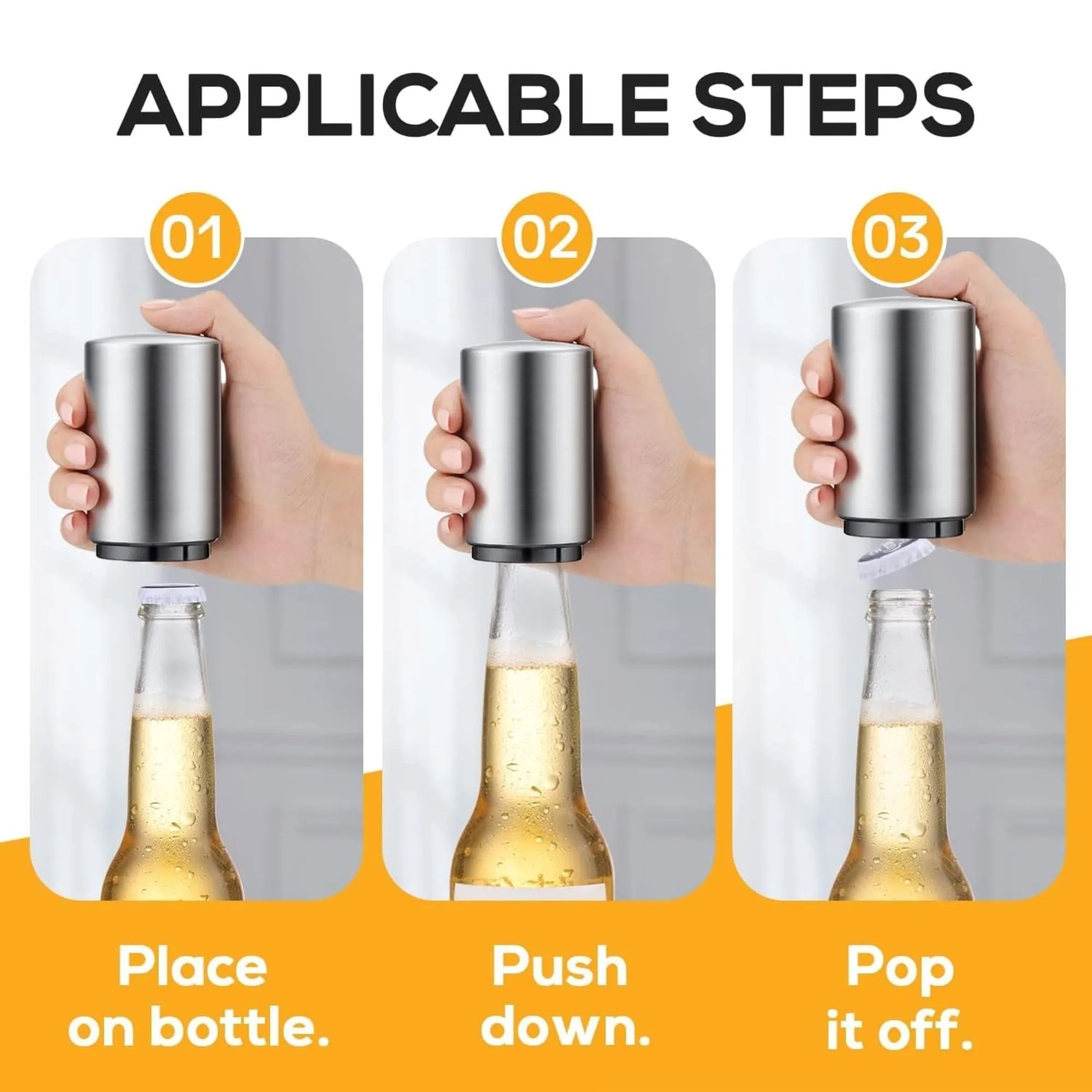 Stainless Steel Automatic Bottle Opener 3
