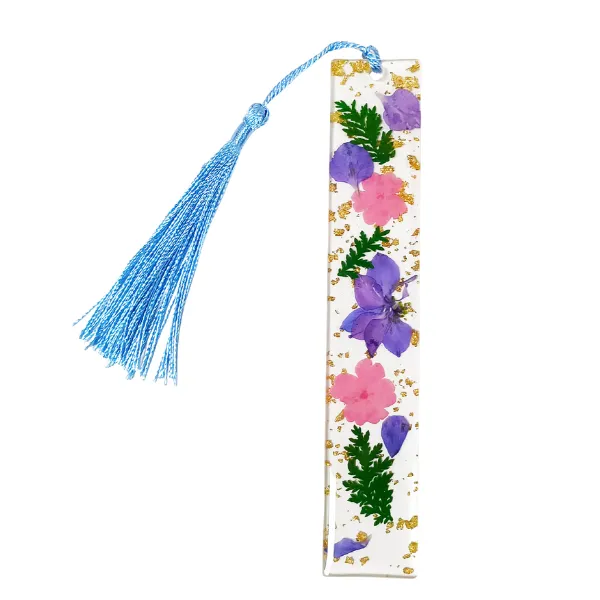 Pressed Flower Resin Bookmark with Tassel 2