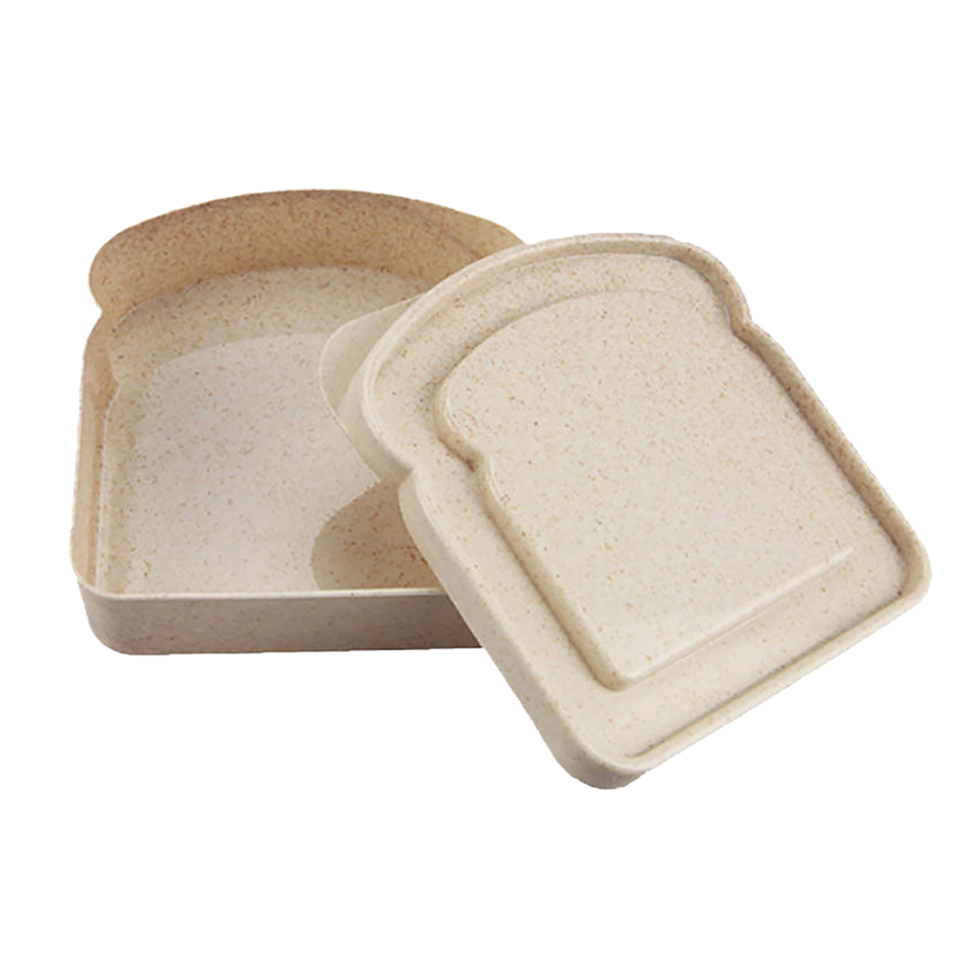 Wheat Straw Toast Shape Portable Sandwich Lunch Bento Box 3
