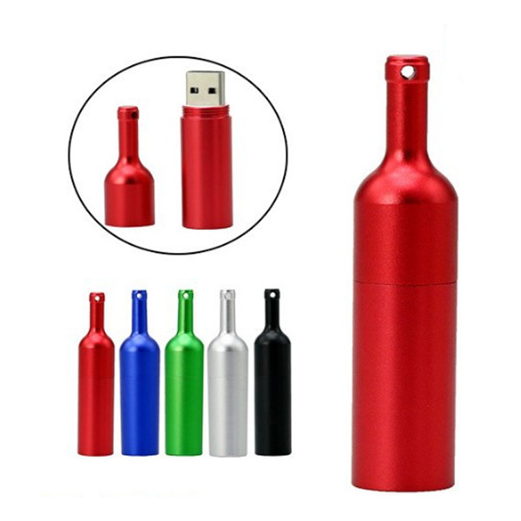 Metal Smooth Winebottle USB Flash Drive 8GB 1
