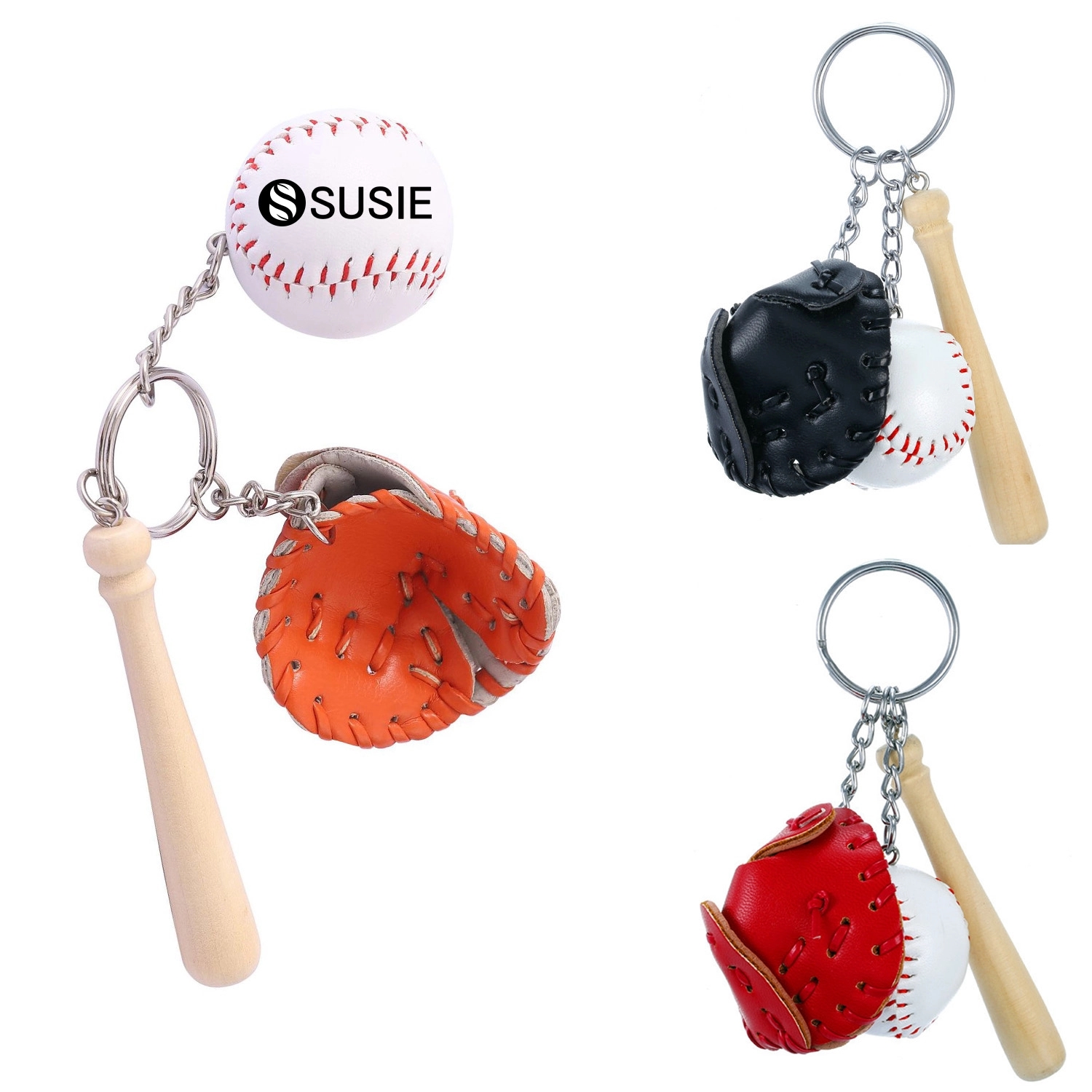 Mini Three-Piece Baseball Glove Keychain 1