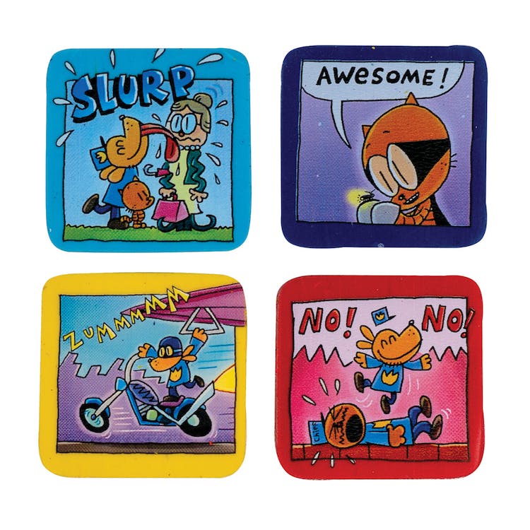 Dog Man Comic Erasers - 4 Designs