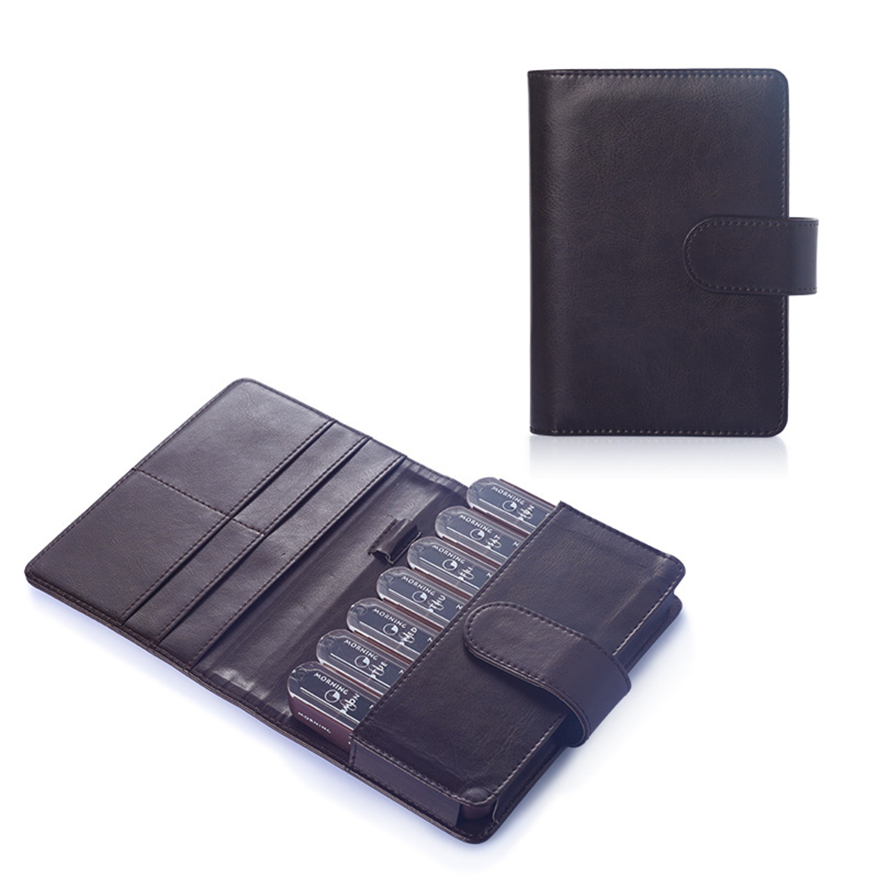 7 Days A Weeks Medicine Box With Leather Carrying Bag 4