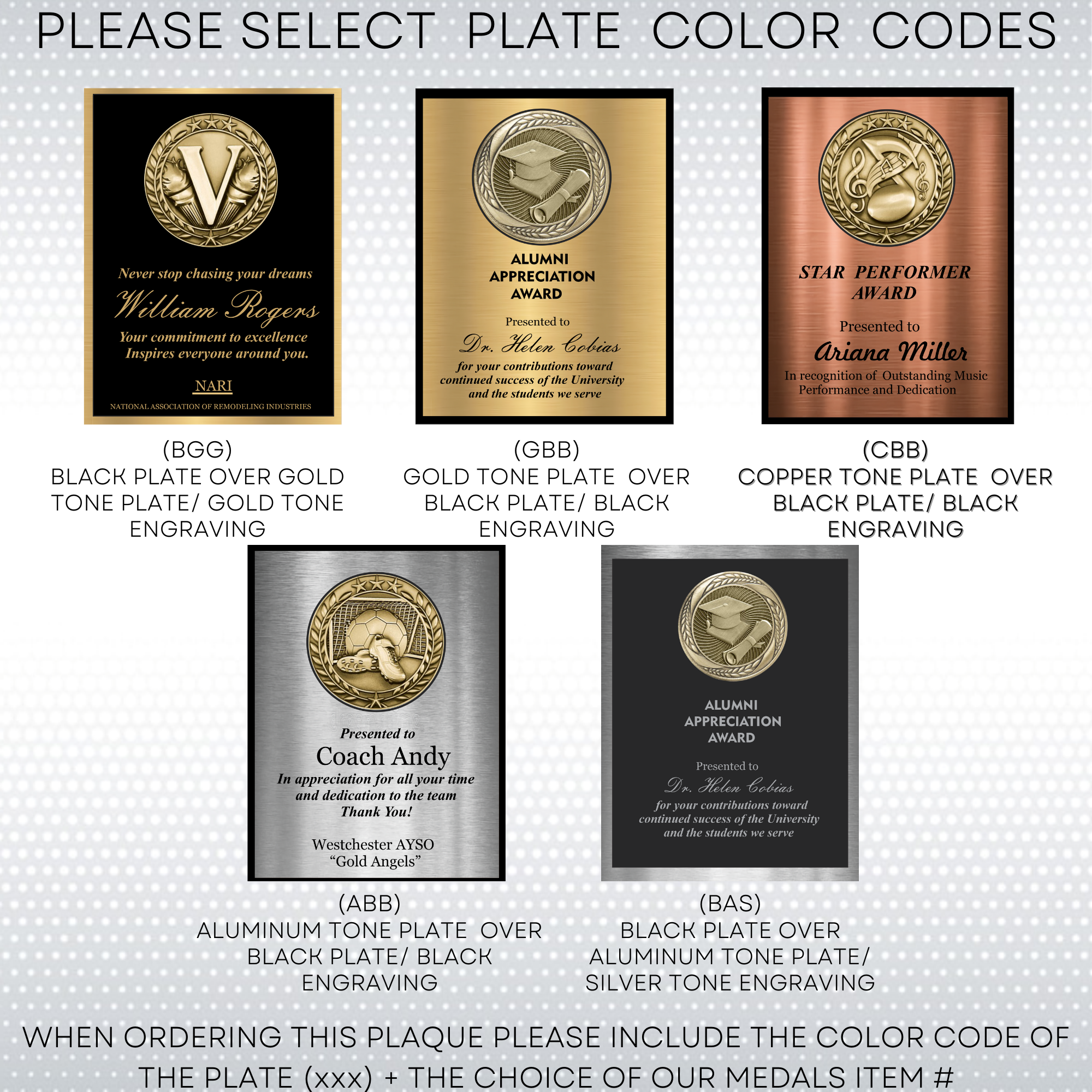 Walnut Wood Plaque w/Medallion Over Double Plate 8