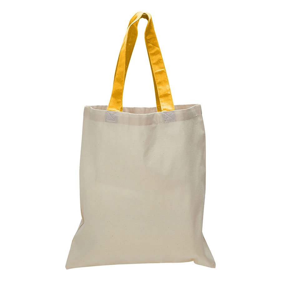 Value 6 oz Cotton Canvas Tote Bag - Contrasting Handle - 4