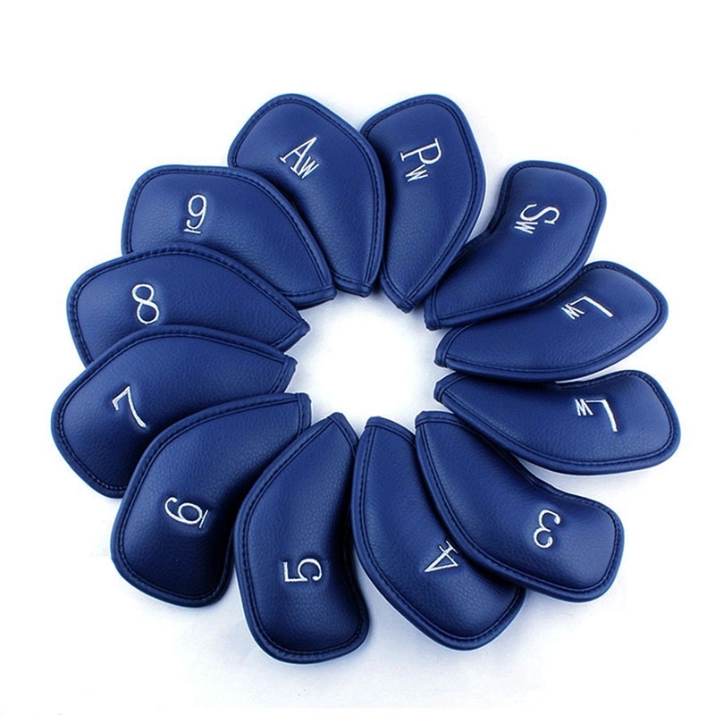 12Pcs Leather Golf Iron Head Covers Set 6