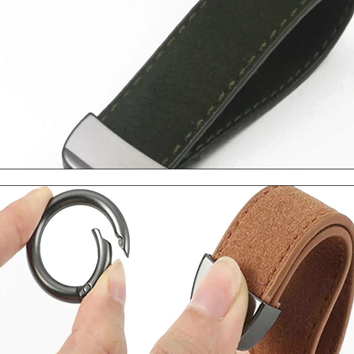 PU Leather Loop Keychain With Swivel Ring 5