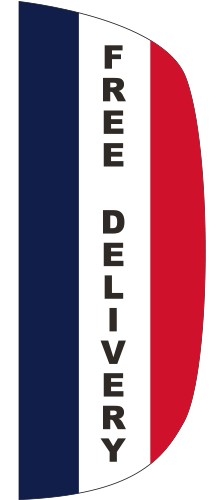 "FREE DELIVERY" 3' x 8' Message Flutter Flag 2