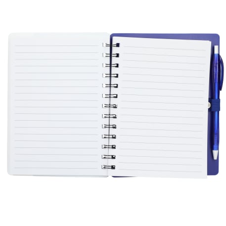 5" x 7" Recycled Dual Pocket Spiral Notebook w Pen 46