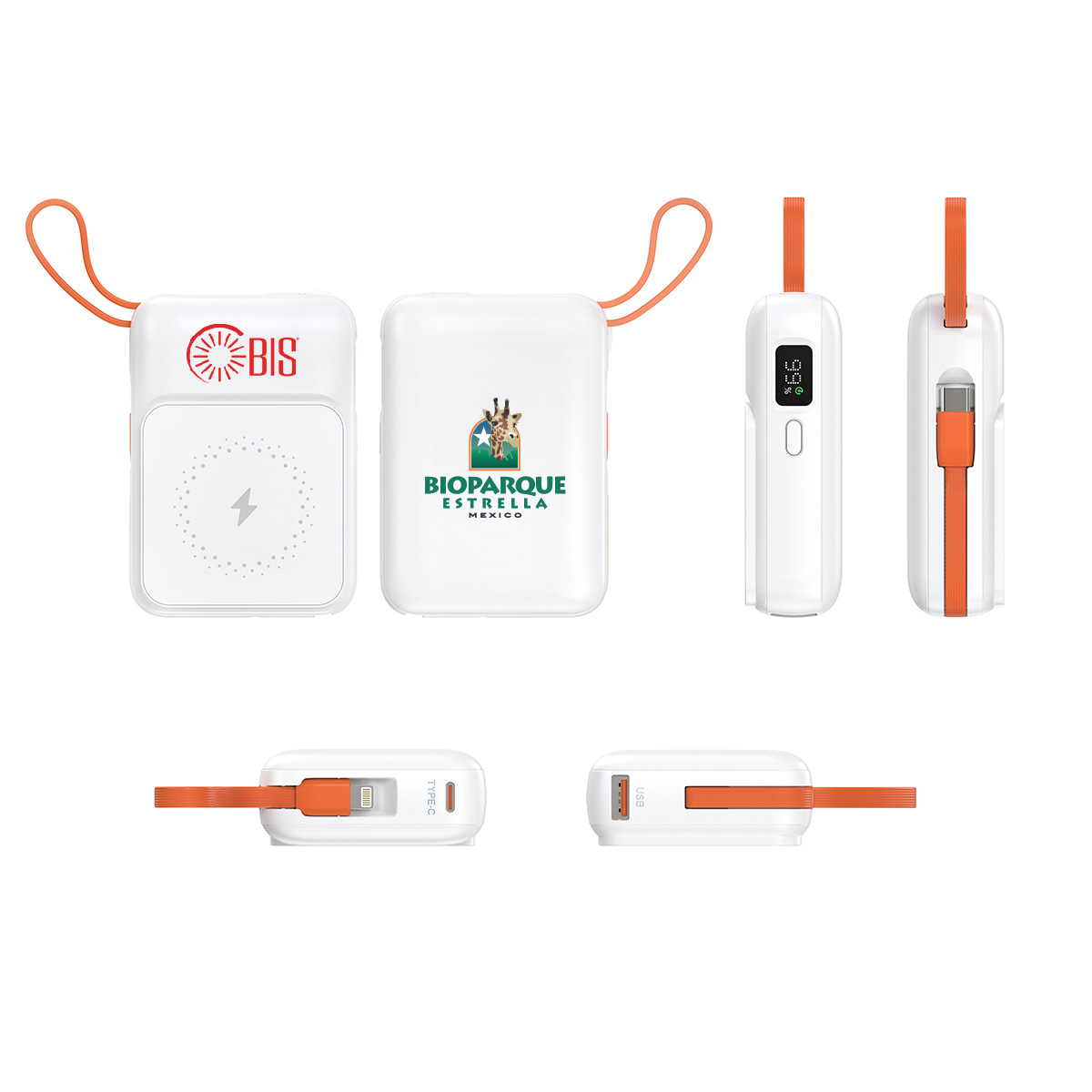 10000mAh MagSafe Wireless Power Bank with Built-In Type-C & Lightning Cables 9