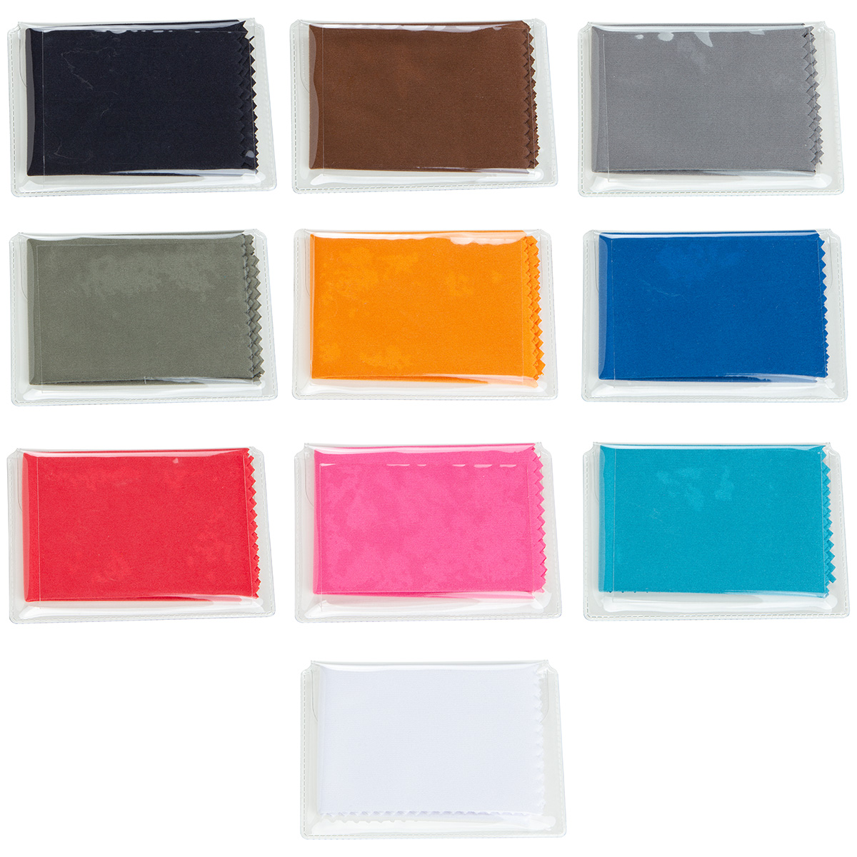 6" x 6" 220GSM Microfiber Cleaning Cloth in Clear PVC Case 28