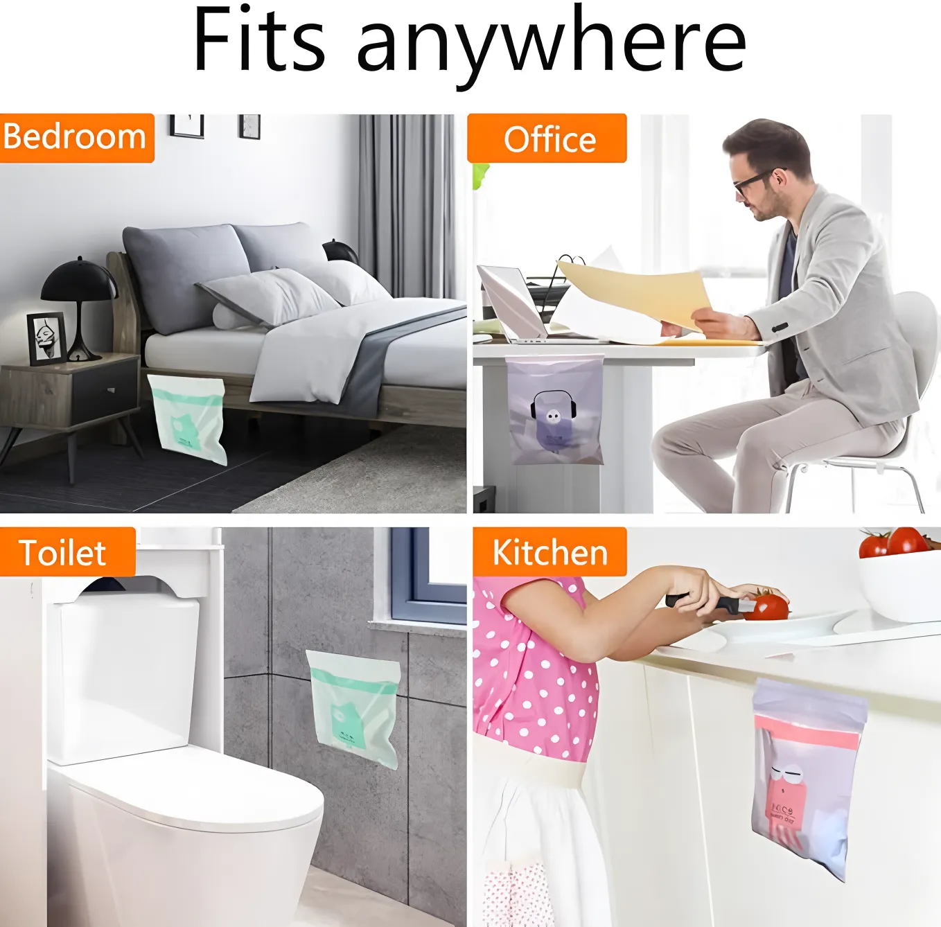 15PCS Compact Hanging Car Trash Bags for RV Stroller Camping Organization 1