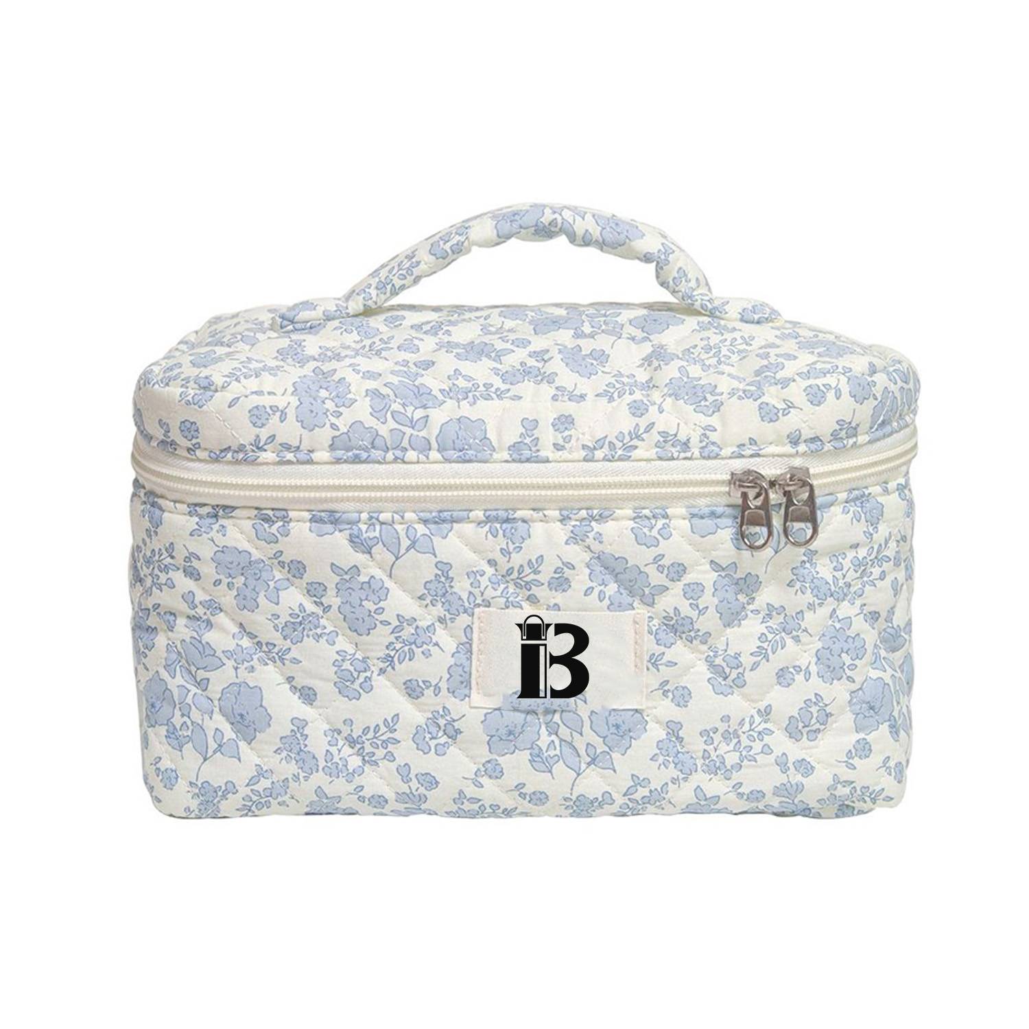 Portable Quilted Floral Makeup Bag – Durable Polyester 2