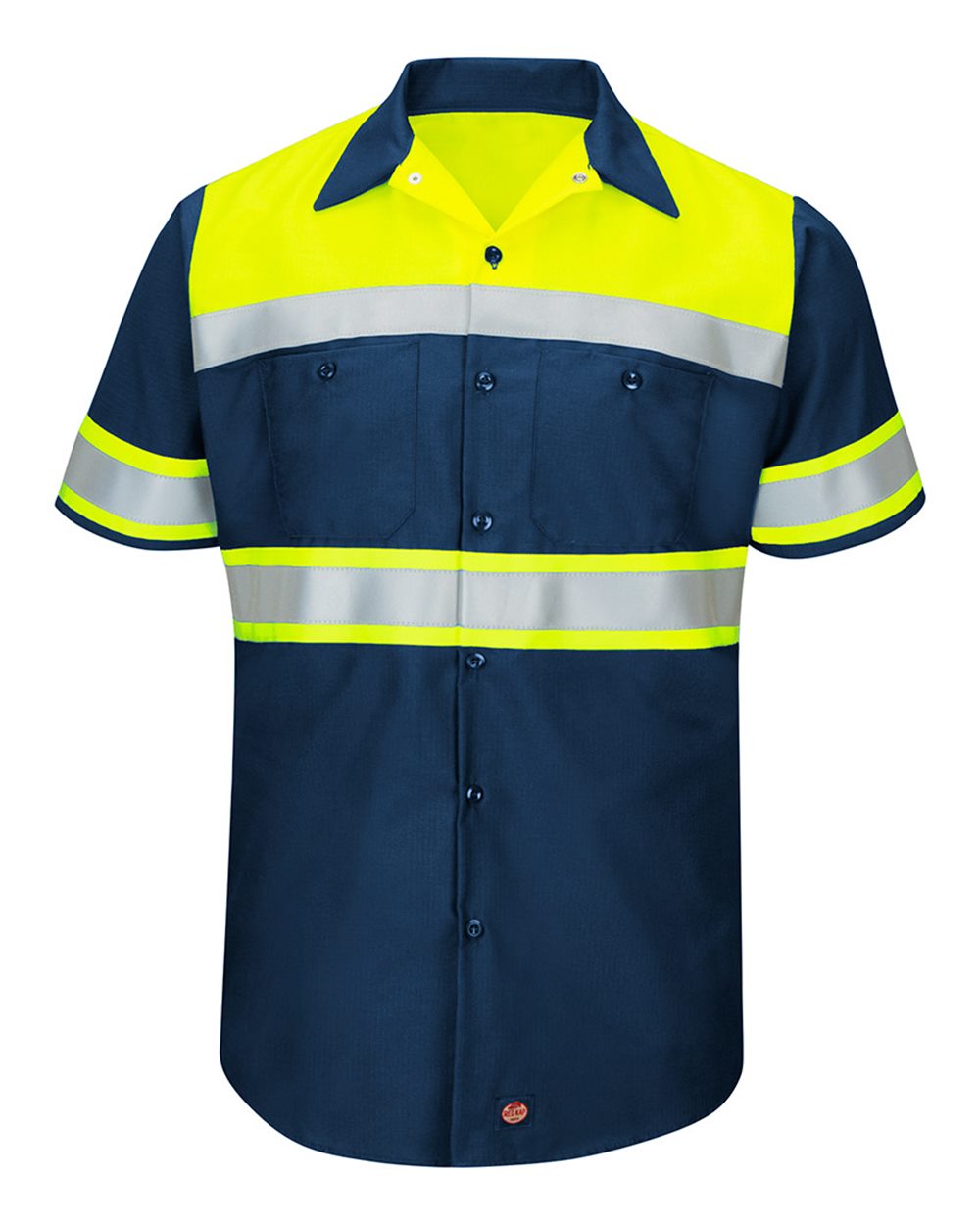 Men's Hi-Visibility Colorblock Ripstop Short Sleeve Work Shirt - SY80 3