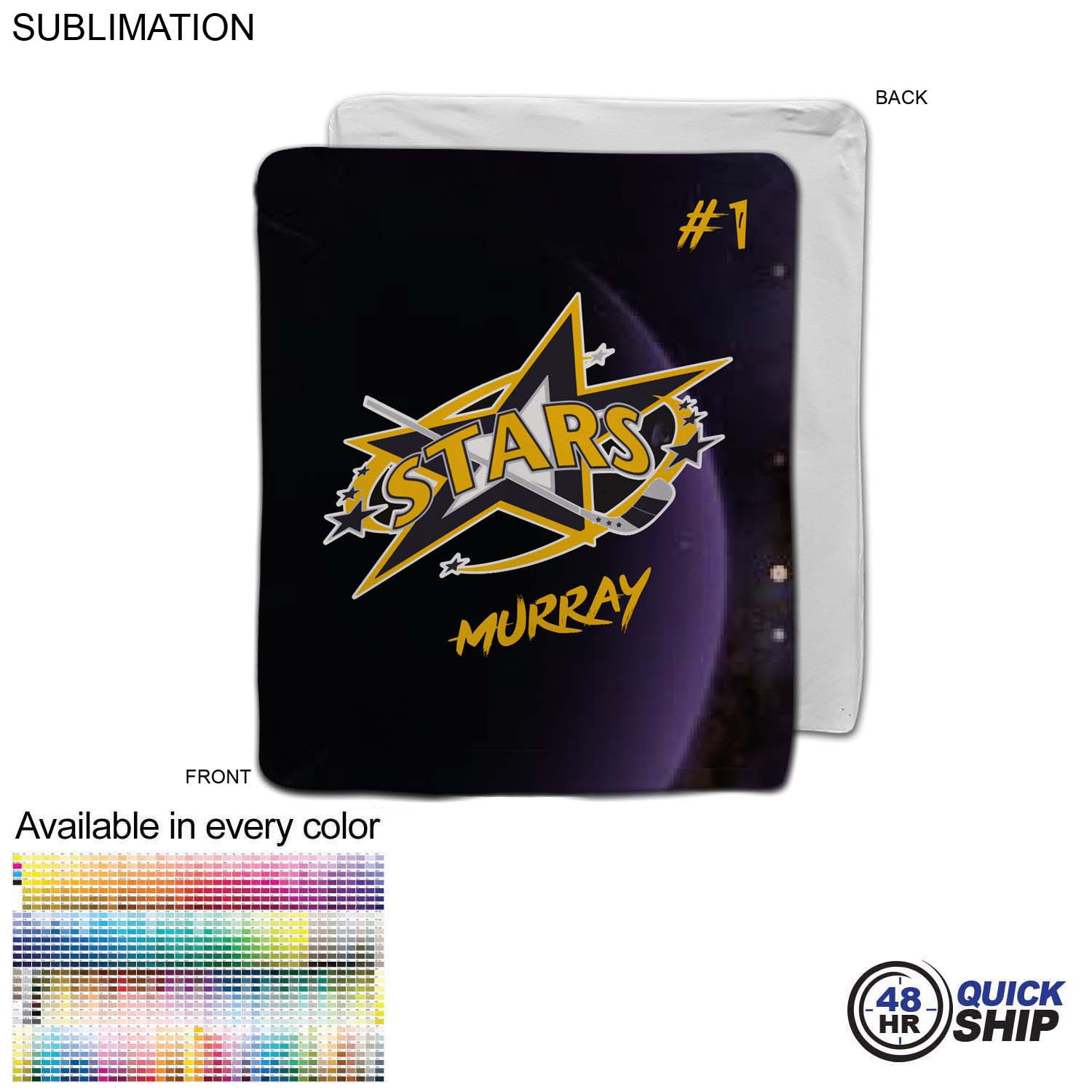 48 Hr Quick Ship - Team Blanket in Ultra Soft and Smooth Microfleece, 50x60, Couch size 3