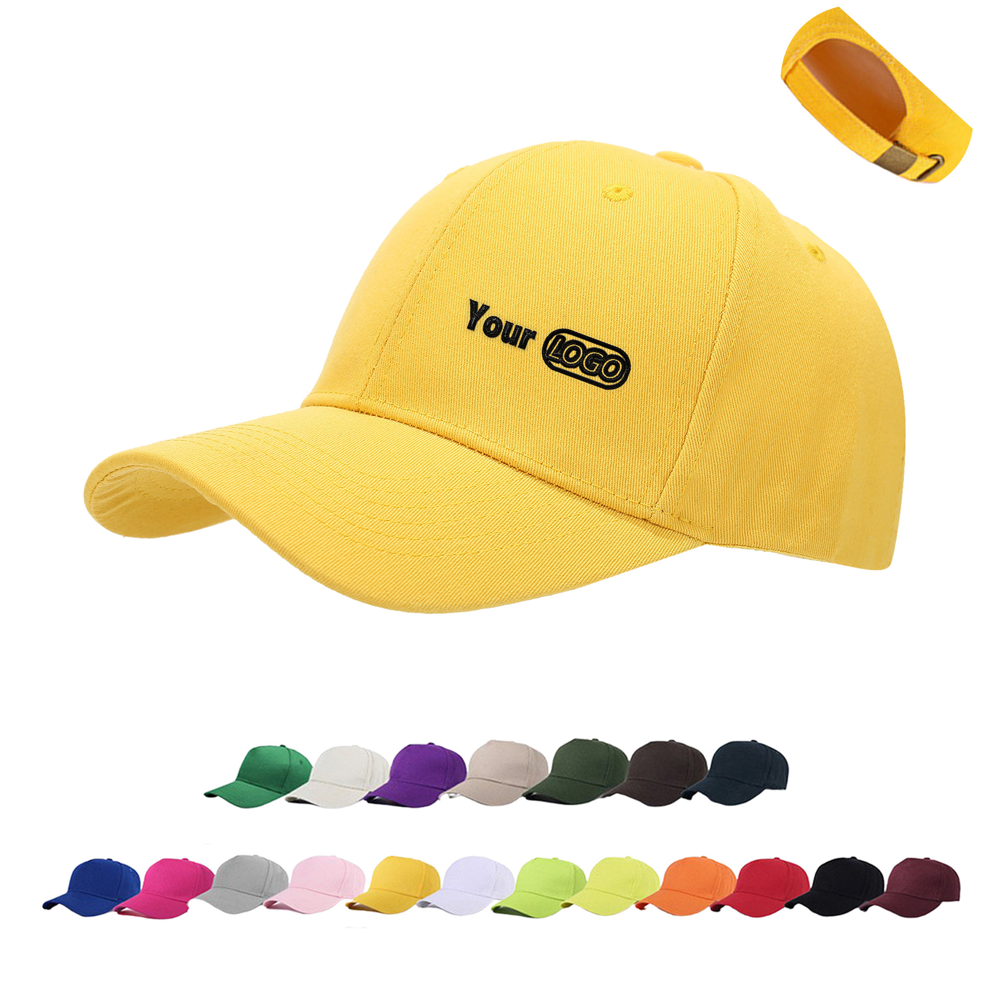 Custom Logo Adjustable 6 Panel Baseball Cap 10