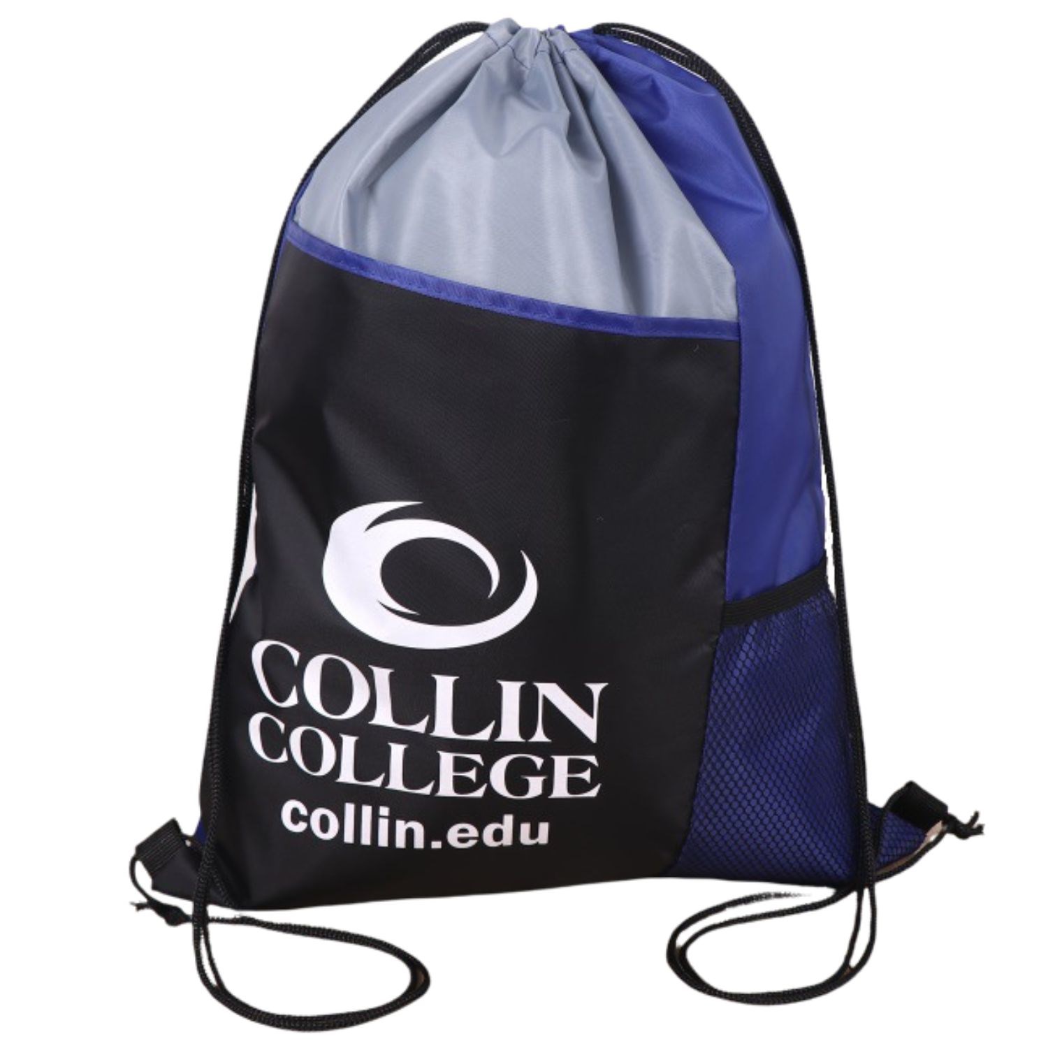 Tri Color Side Mesh Bottle Holder Drawstring Backpack (13" x 17") 4