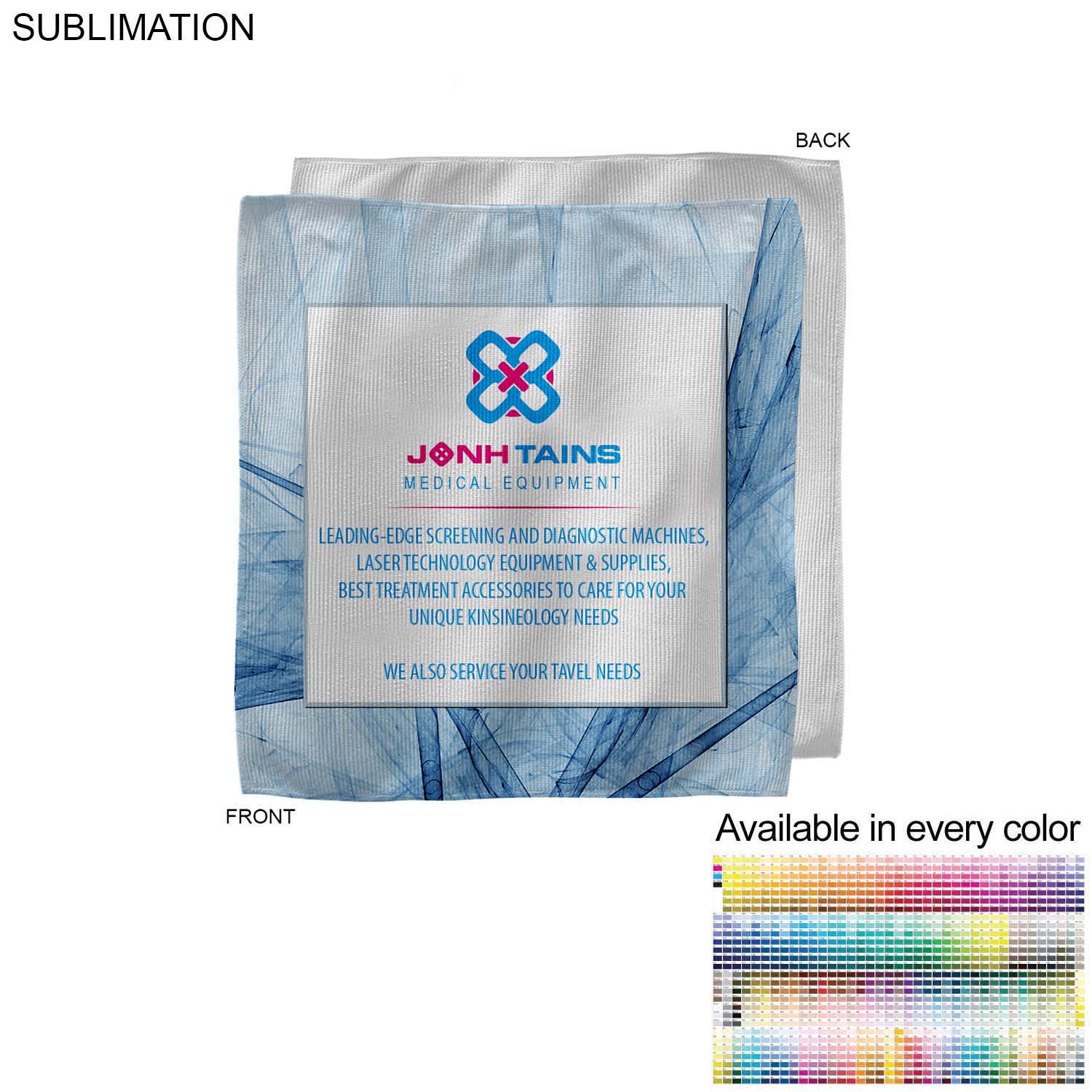 Microfiber Dri-Lite Terry Branding Towel, 15x15, Sublimated Edge to Edge 1 side 5