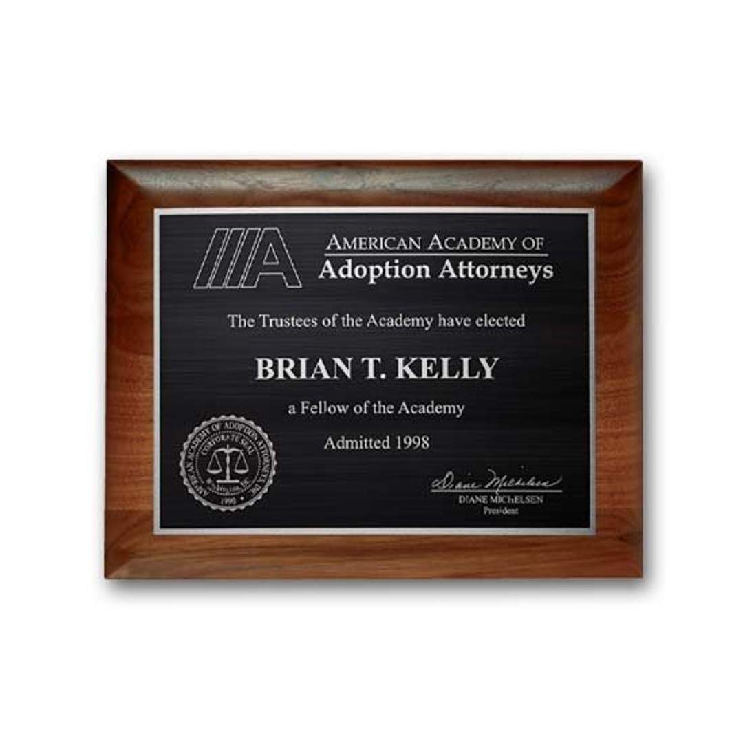 Etch/Antiqued Plaq - Walnut Rolled Edge 3