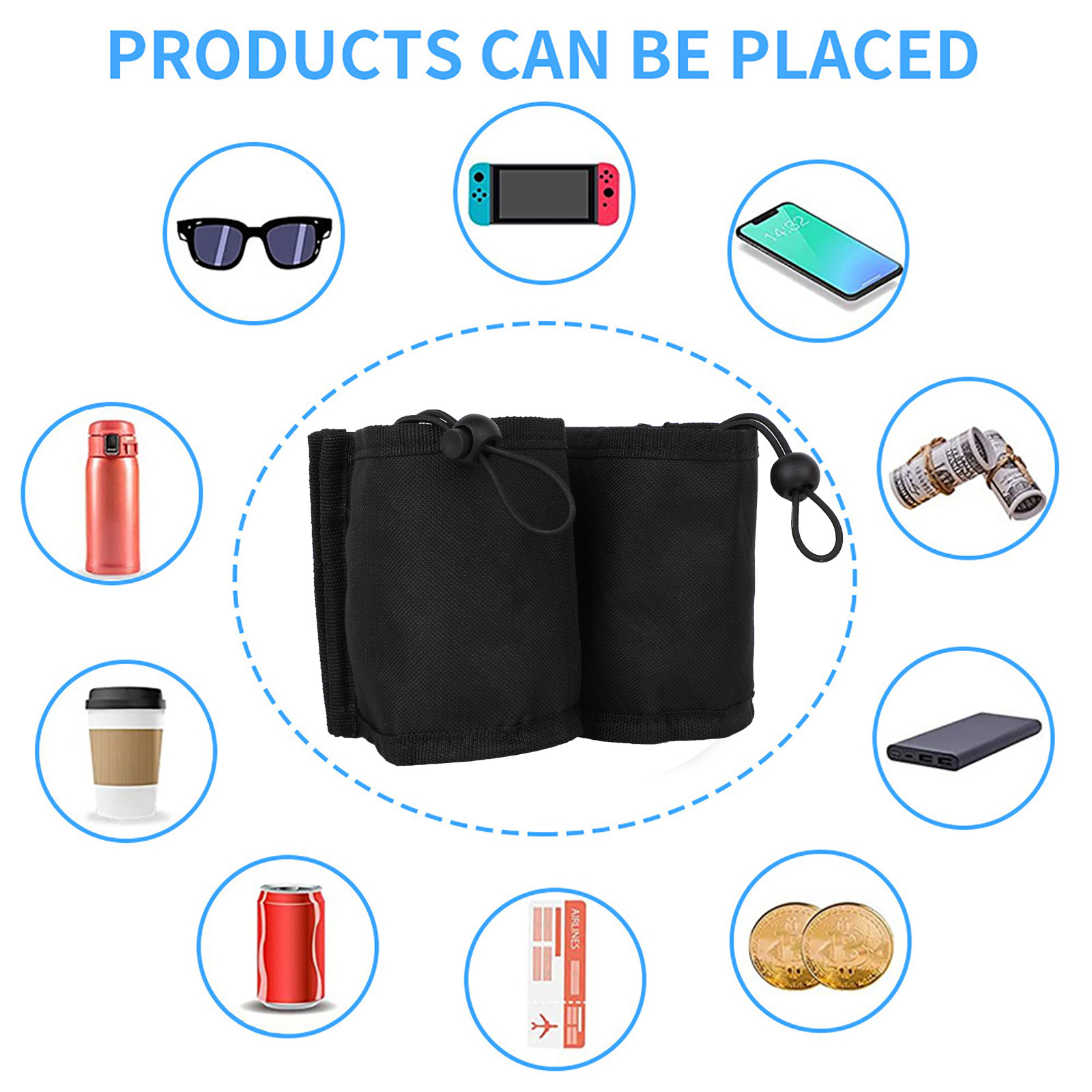 Luggage Cup Holder Travel Bag with Shoulder Strap 6