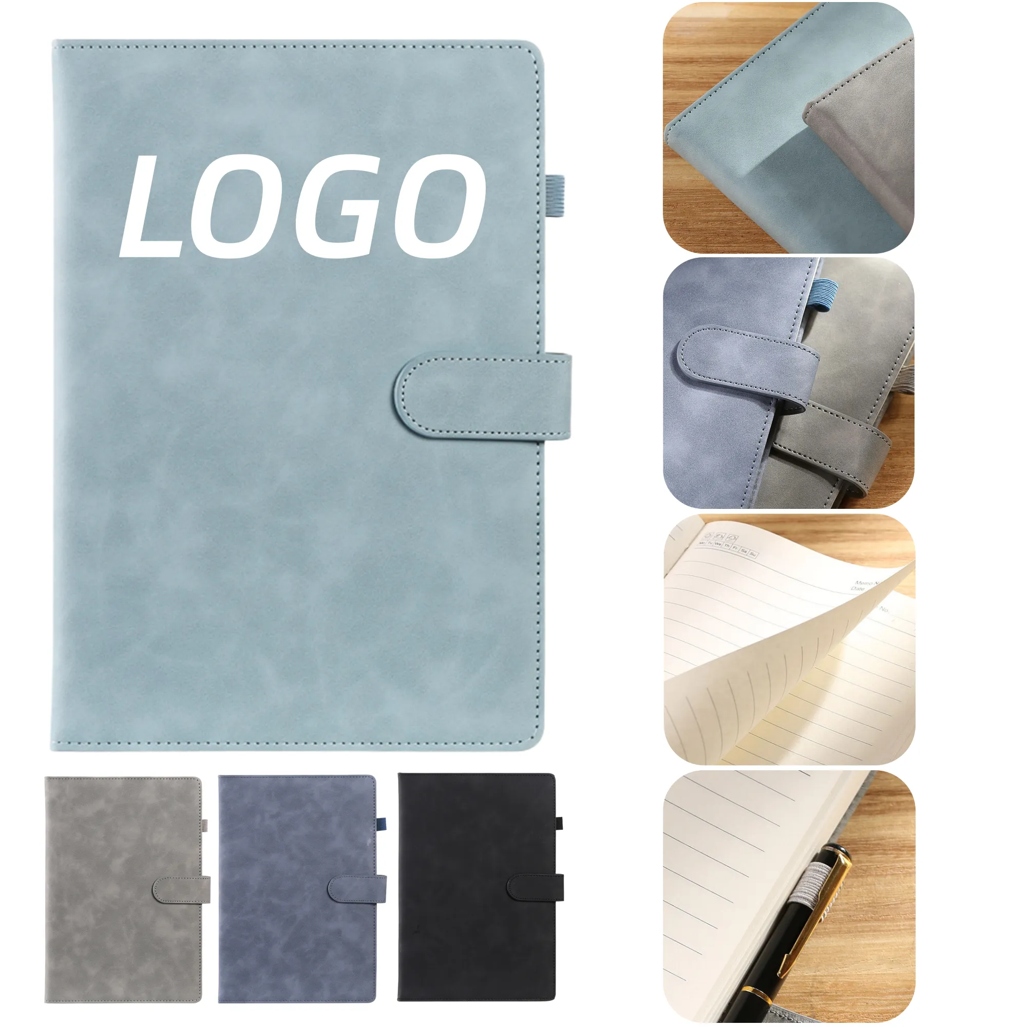 A5 Leather Magnetic Closure Notebook 4
