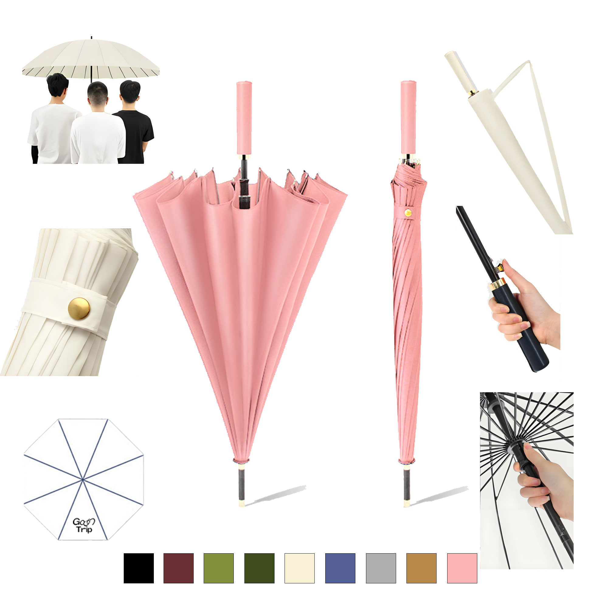 16 Bone Long Handled Umbrella 4