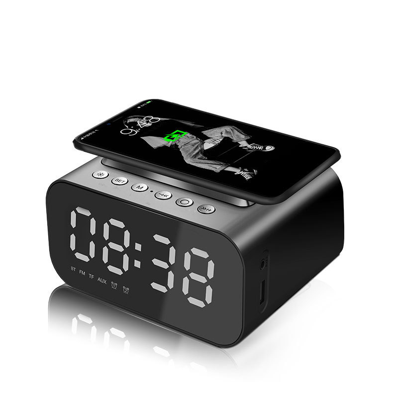 Bluetooth Speaker 15W Wireless Charging Clock LED Alarm Clock 3