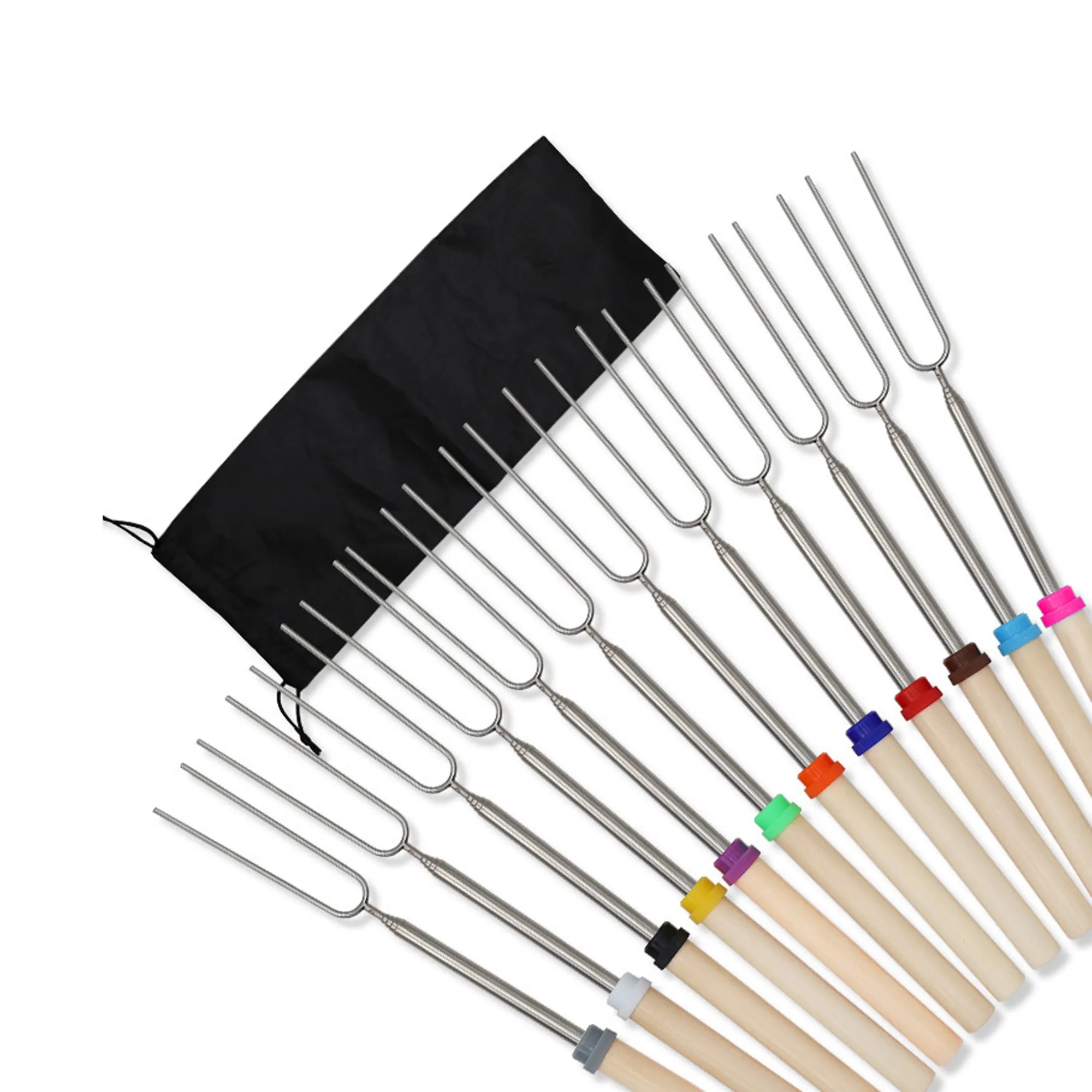 MOQ50 Telescopic Outdoor BBQ Stainless Steel Fork 3