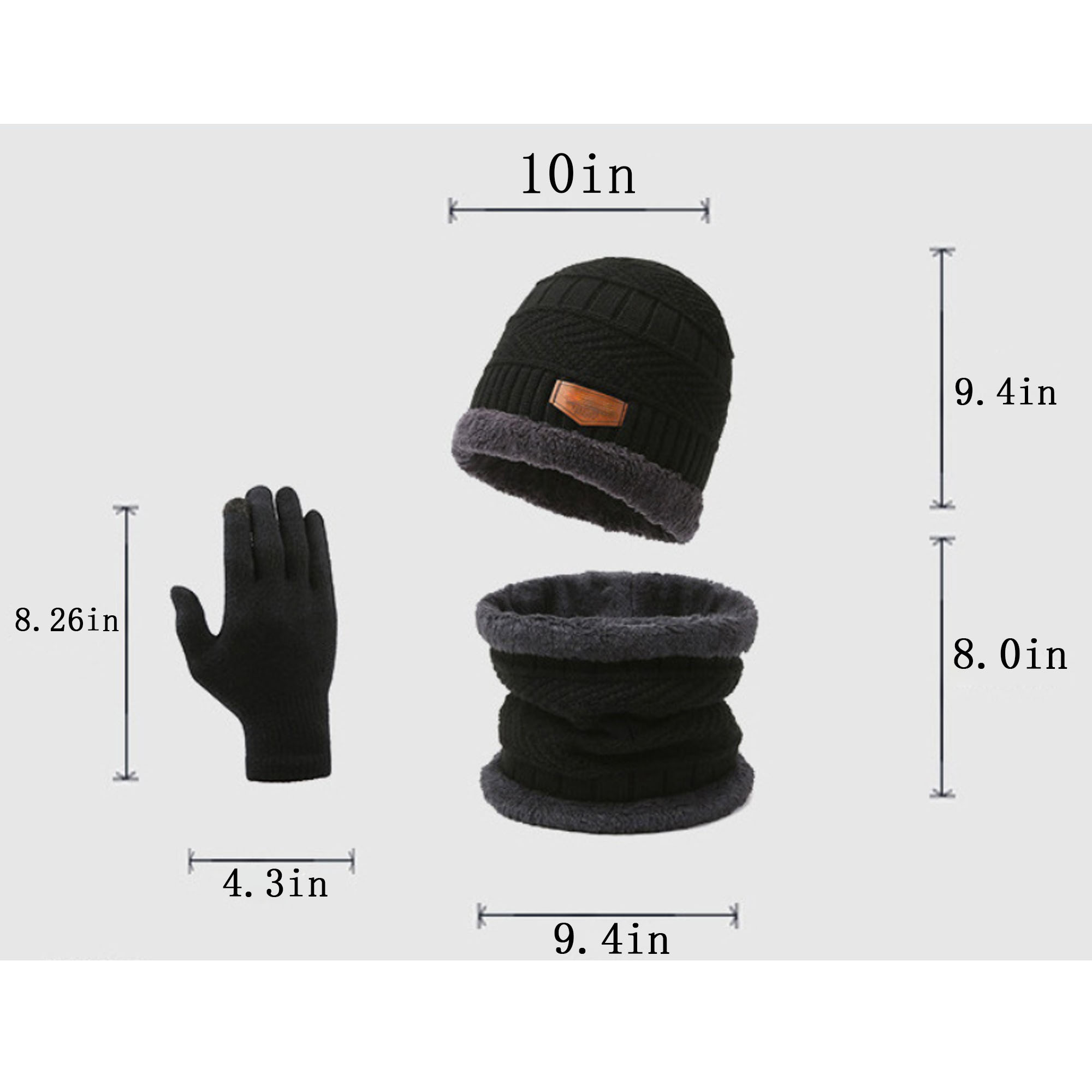 Winter Beanie, Scarf & Gloves Set Soft Knit Slouchy Hat 2