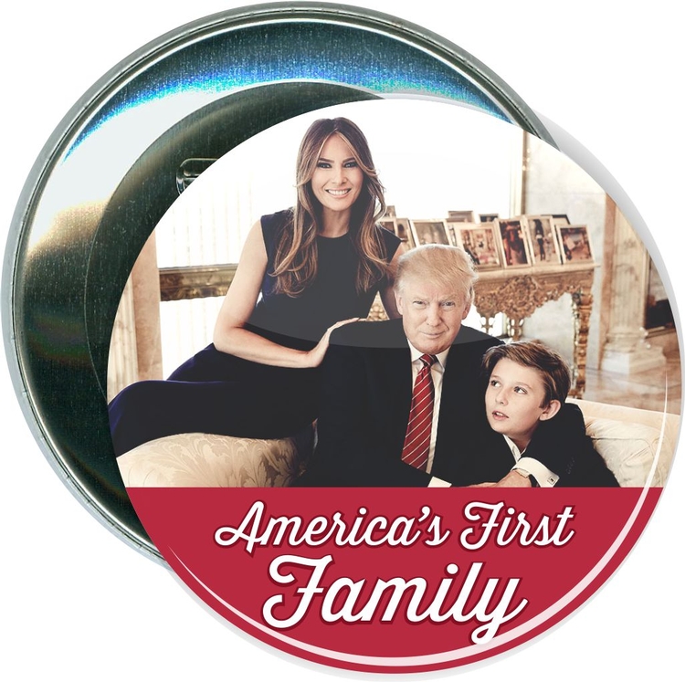 President Trump, America's First Family, Political Button
