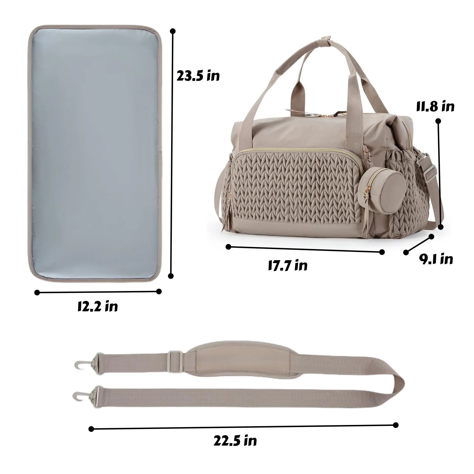 Large Diaper Bag Tote Spacious Baby Organizer, custom tote bag with logo imprint 2