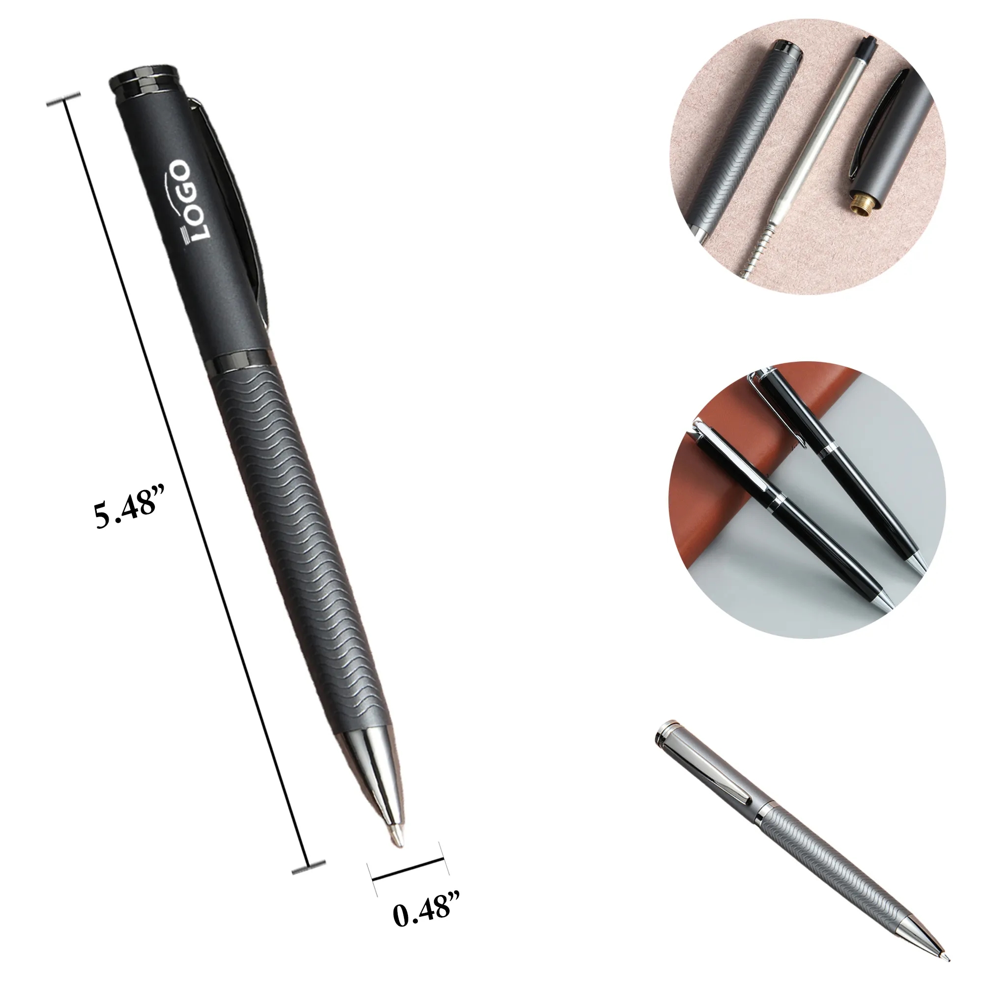 MOQ10 Metal Retractable Ballpoint Pen Business Gift 4